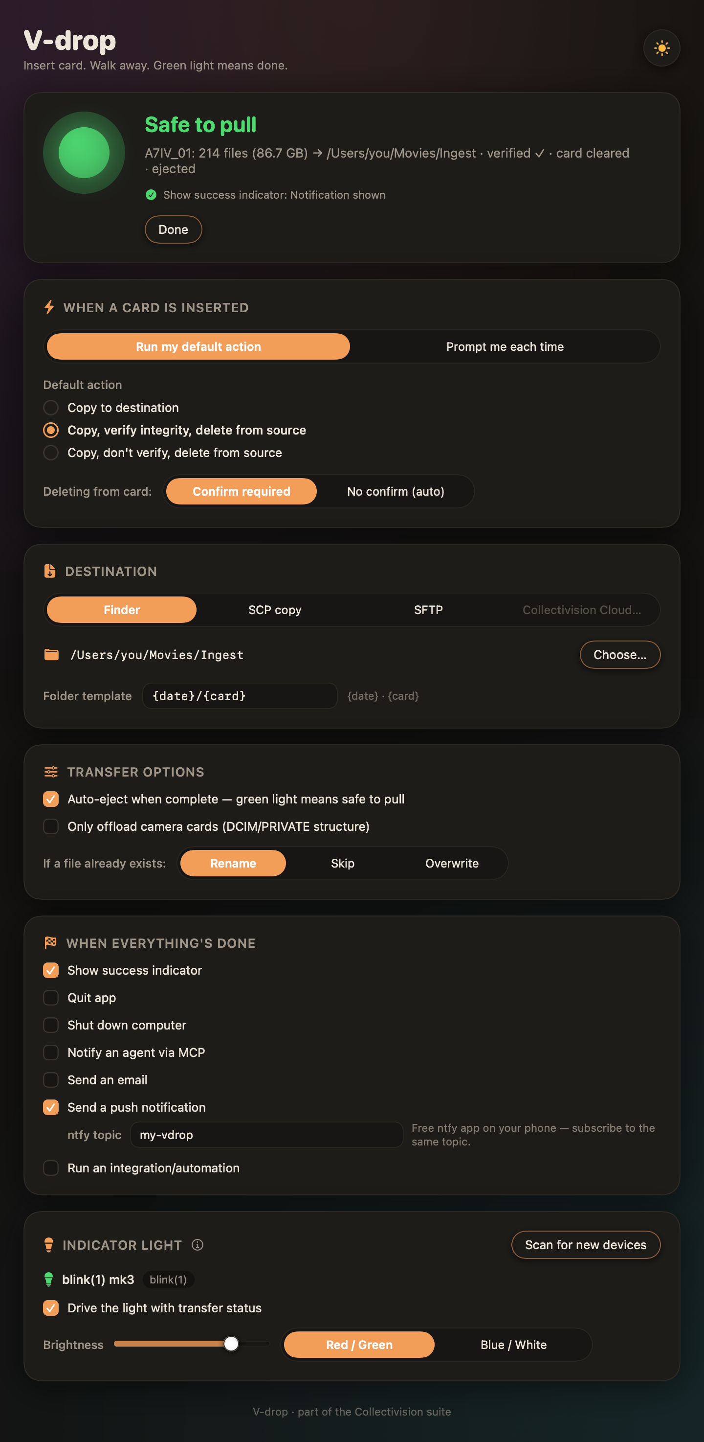 Dark mode — done state